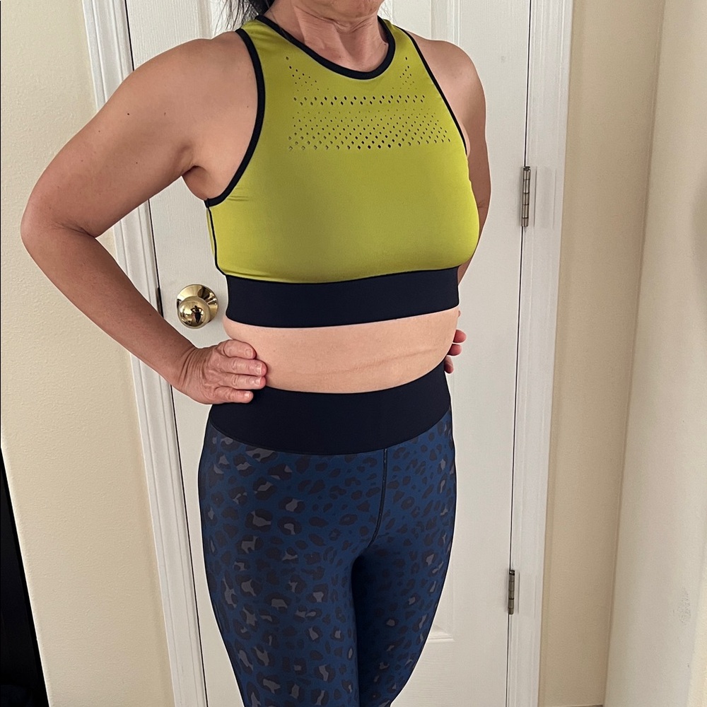 Ultracor Lime Crop Top and Blue Cheetah Print Leggings